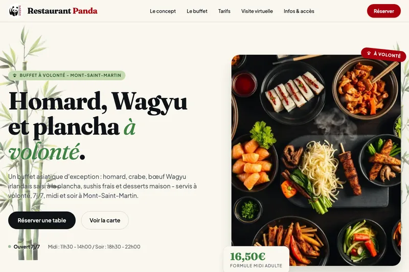 Capture du site Restaurant Panda